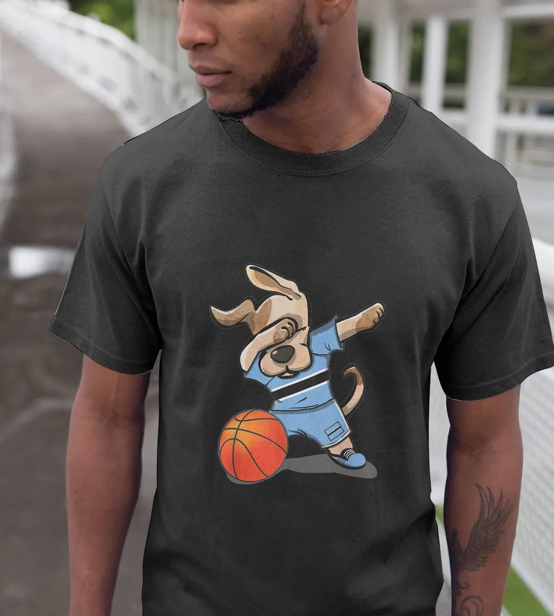 1sttheworld T-Shirt - Dab Dog Basketball Botswana T-Shirt Black A35