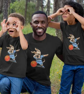 1sttheworld T-Shirt - Dab Dog Basketball Botswana T-Shirt Black A35