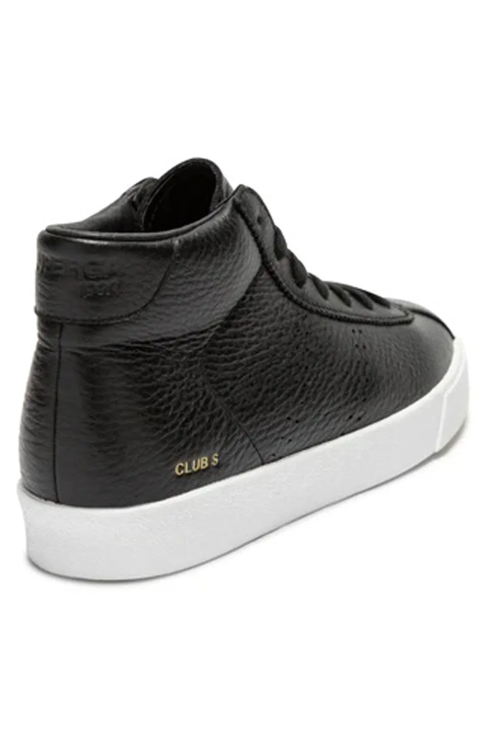 2871 Club S Comfleau Black Leather High Ankle Sneaker