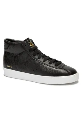 2871 Club S Comfleau Black Leather High Ankle Sneaker