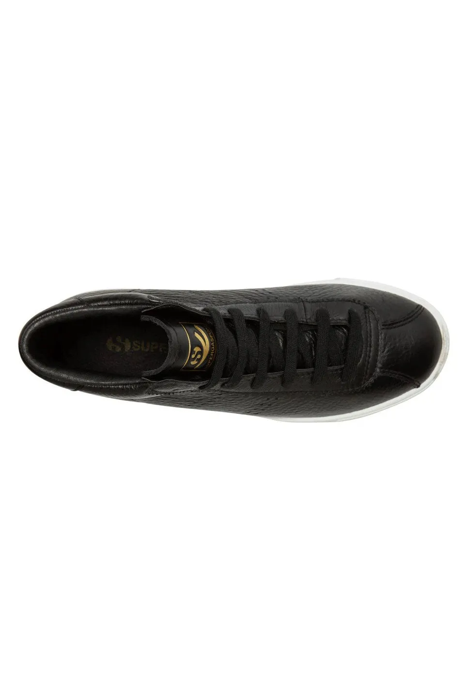 2871 Club S Comfleau Black Leather High Ankle Sneaker