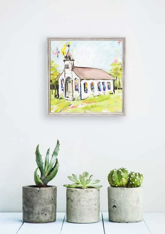 Abstract Church Mini Framed Canvas