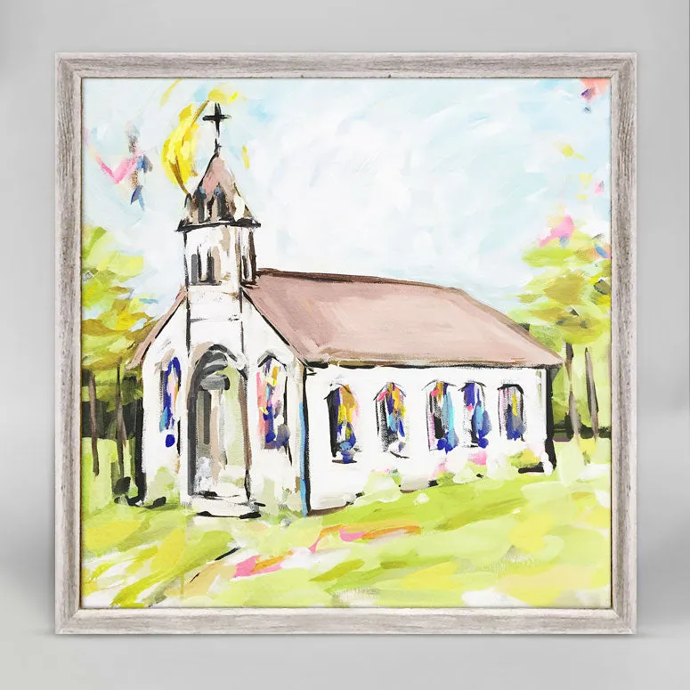 Abstract Church Mini Framed Canvas