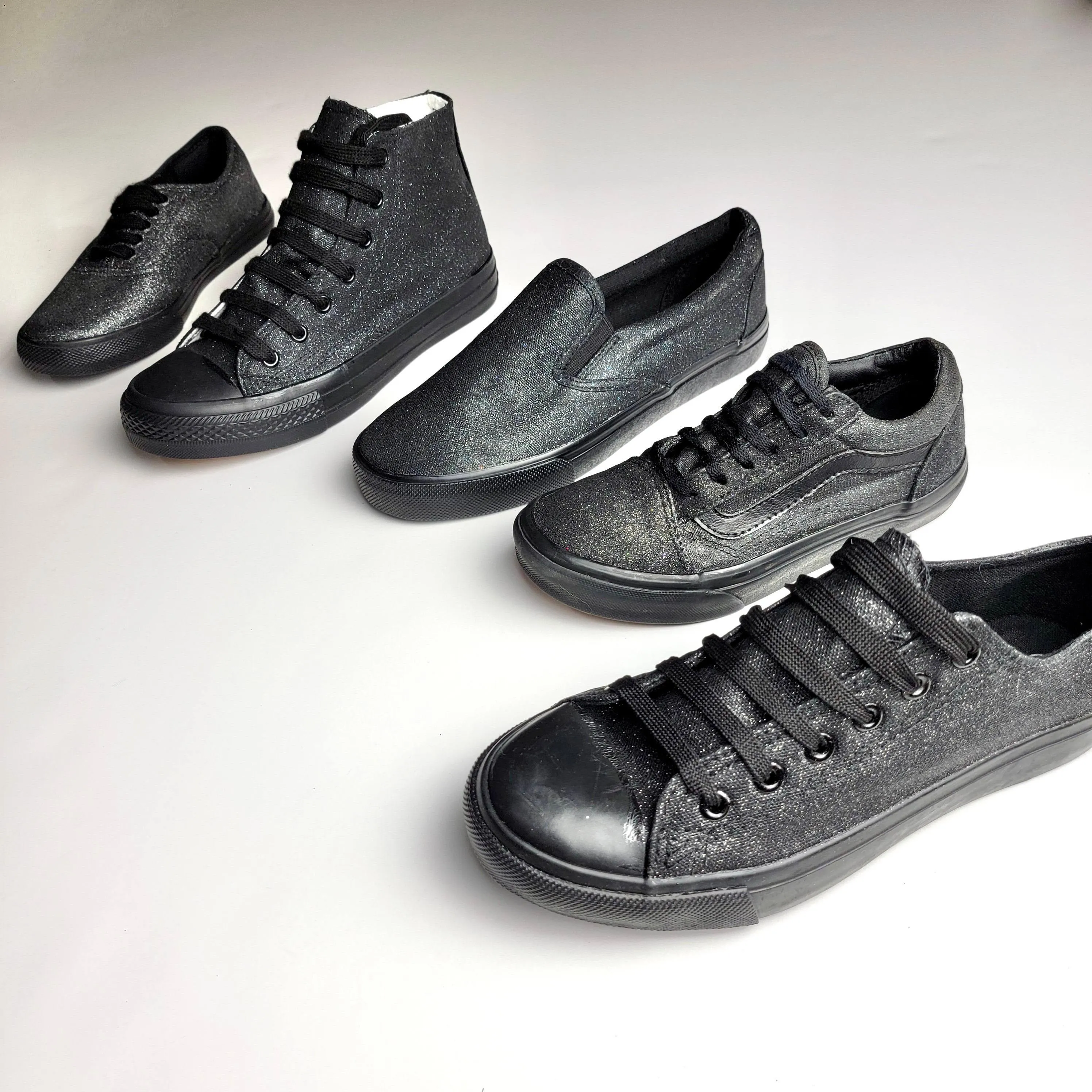 All Black Glitter Shoes