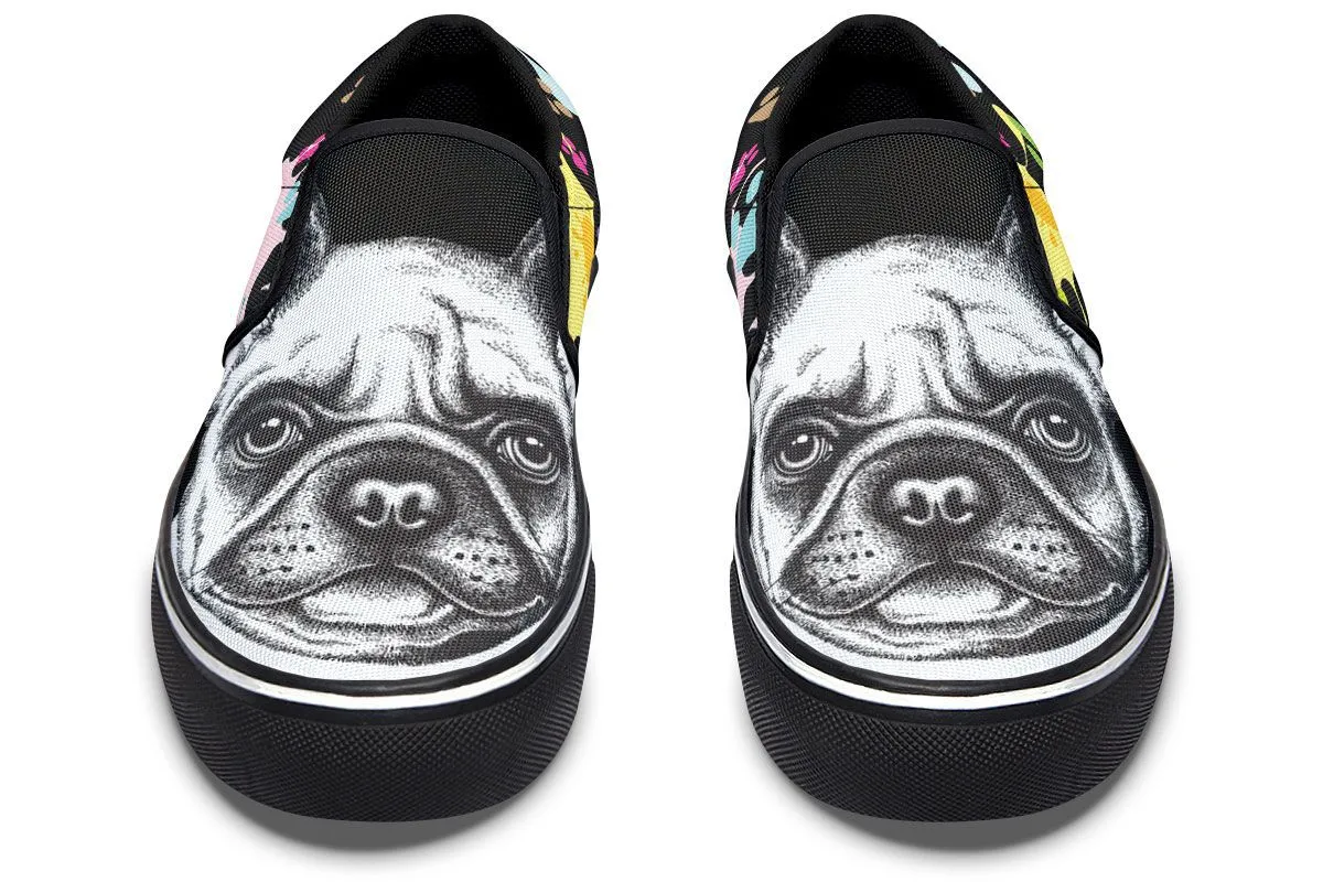 Artsy Frenchie Slip-On Shoes