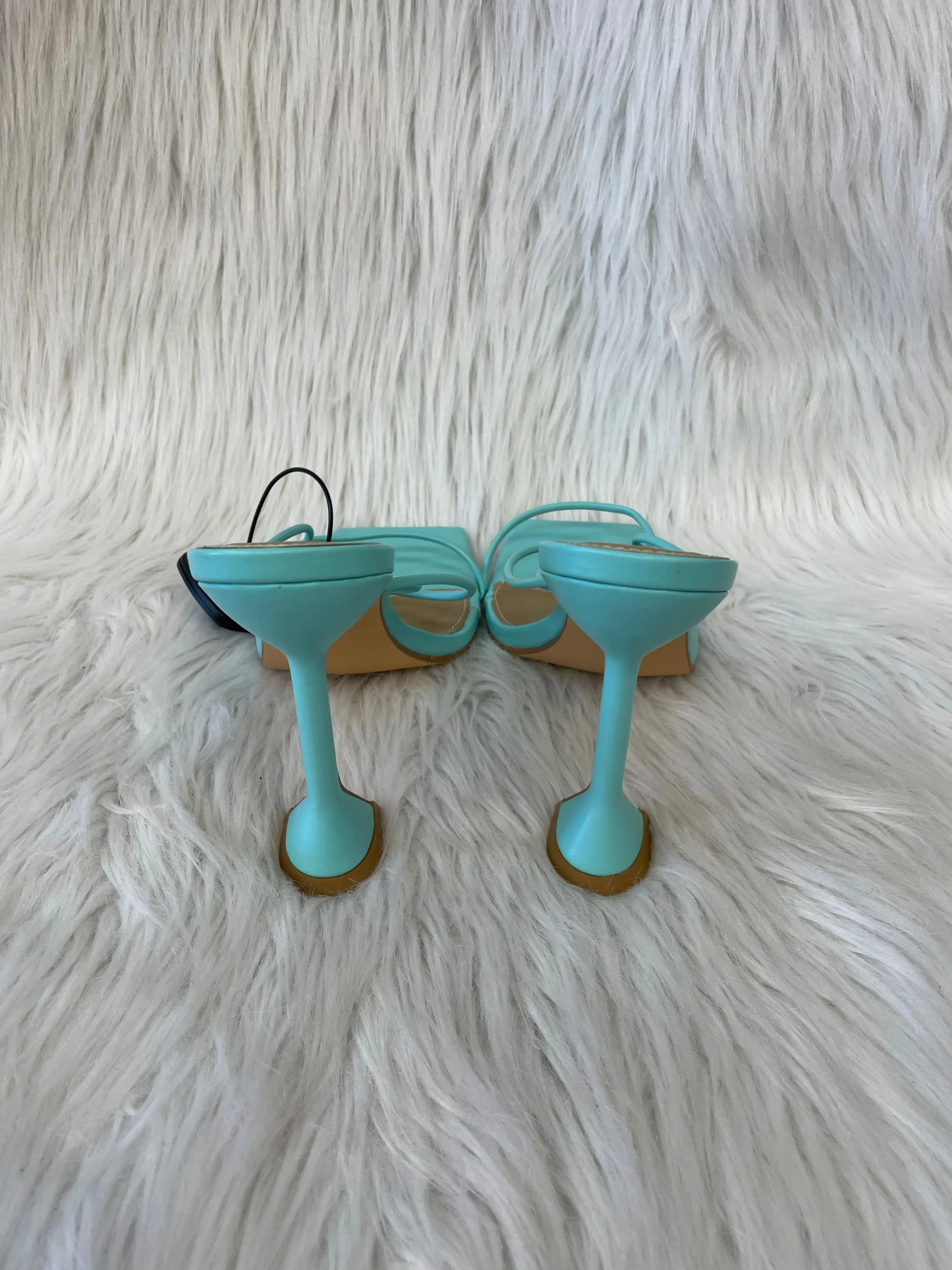 Blue Sandals Heels Block Fashion Nova, Size 10