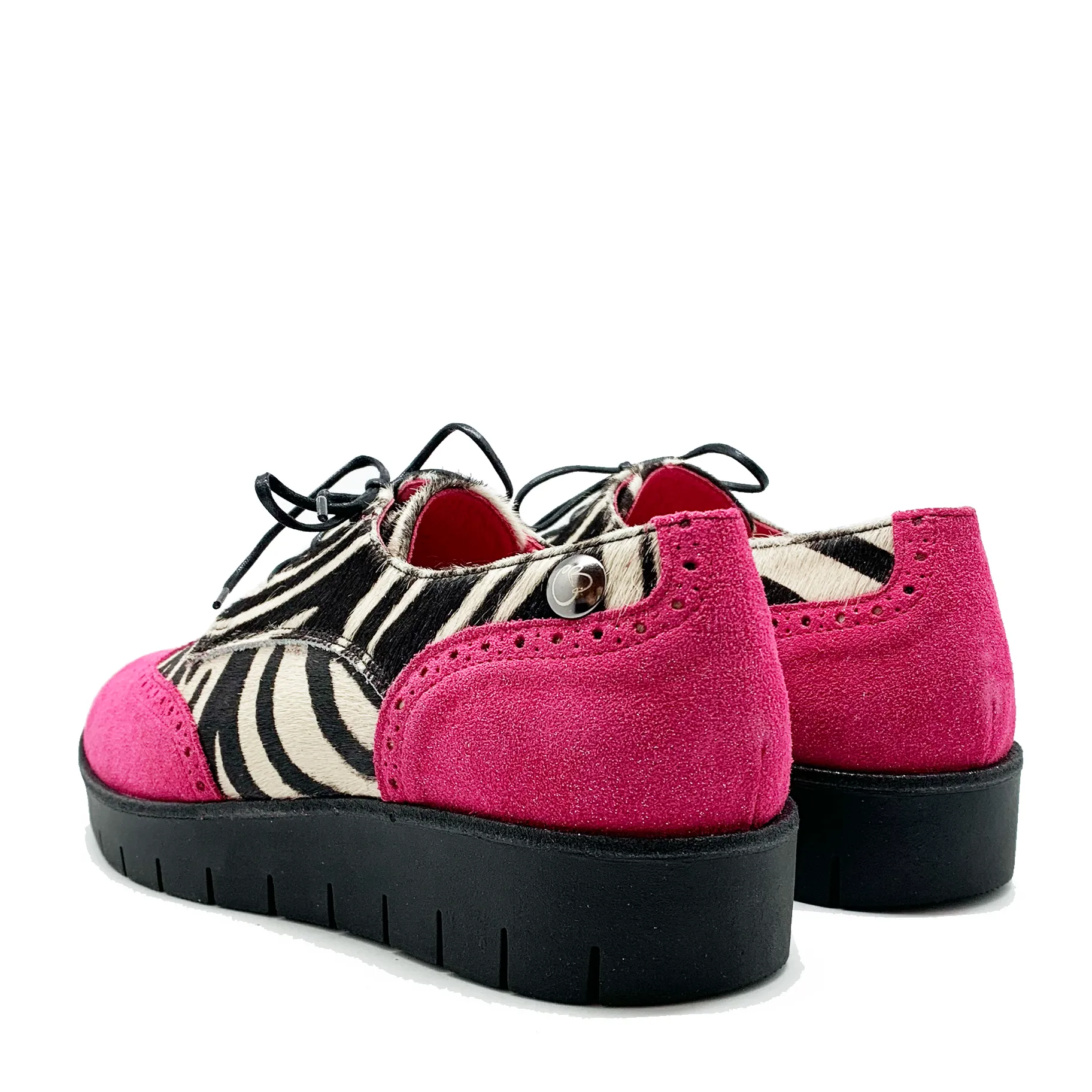 Bolt - Animal print Fuchsia lace up shoe