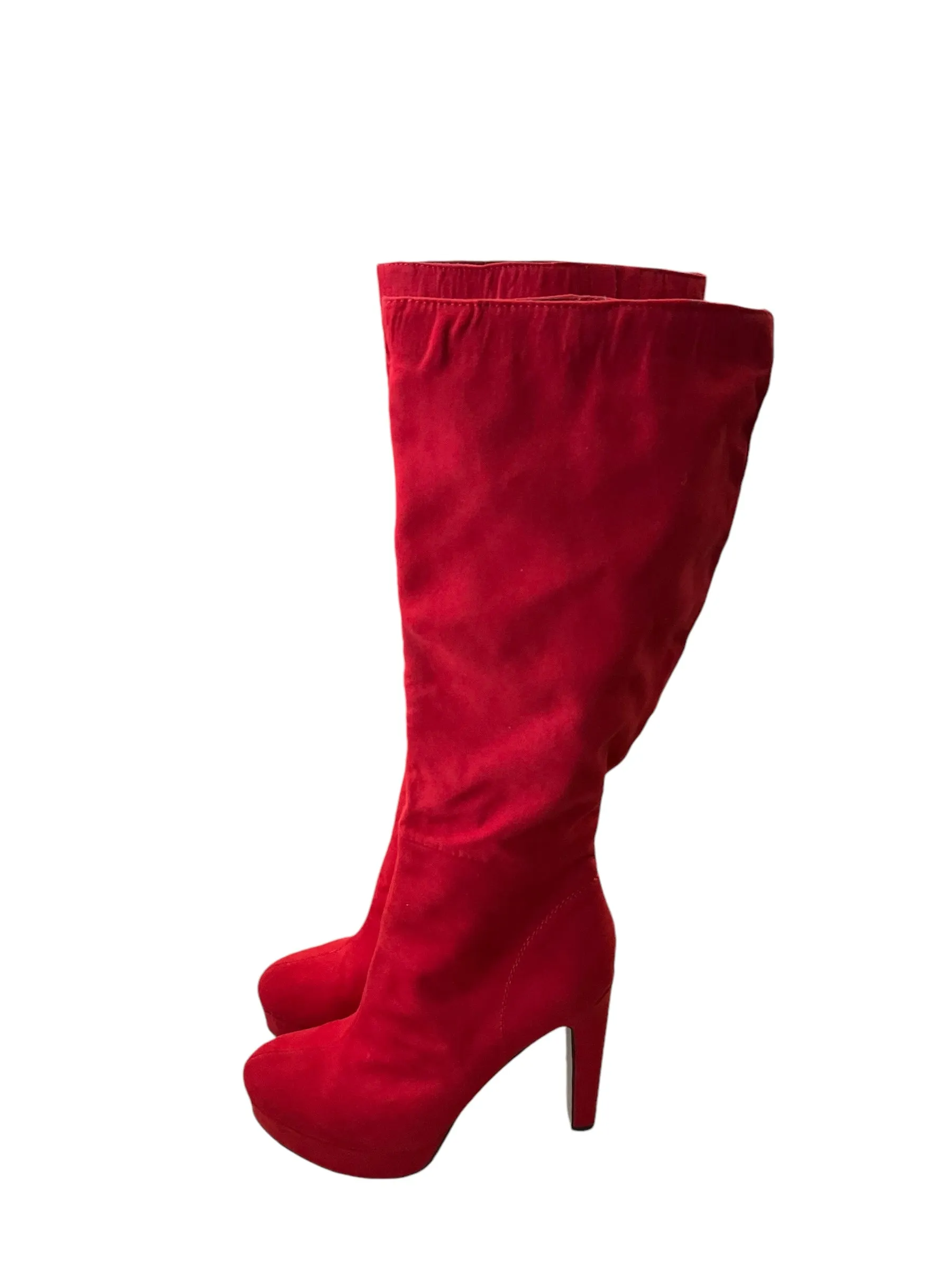 Boots Knee Heels By Madden Girl In Red, Size: 8.5