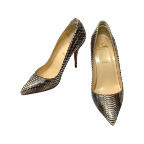 Christian Louboutin Kate 100mm Pumps in Gray Python 38 | 7.5