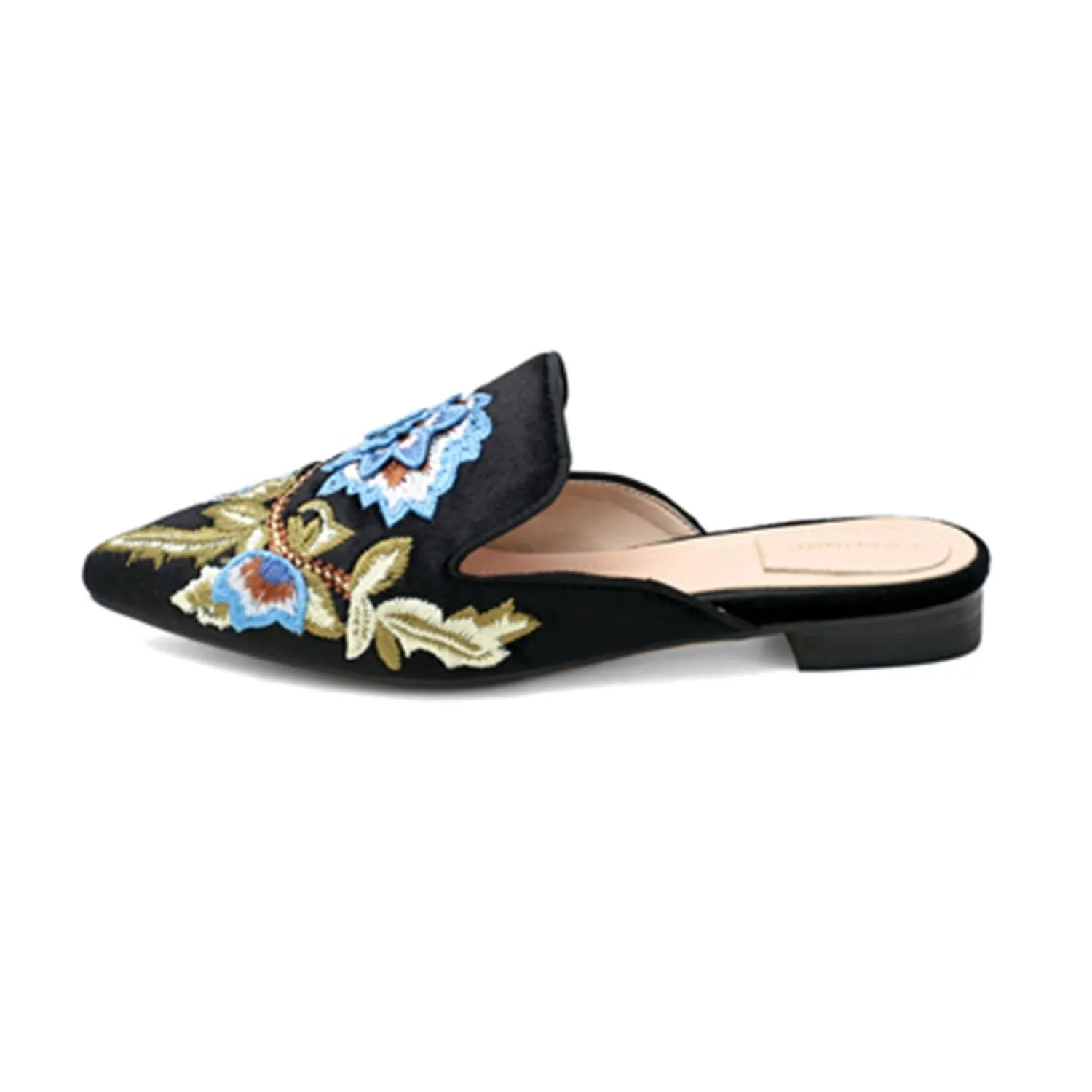 (Clean Up - US 7) Embroidery Mule Flats