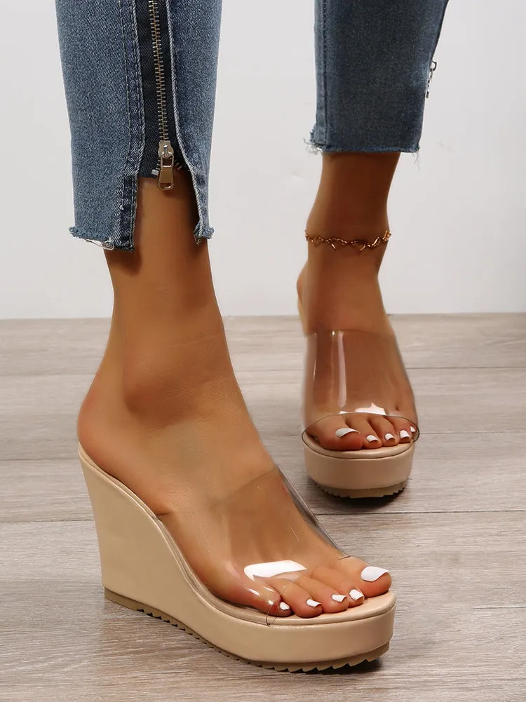 Clear Strap Platform Sandals