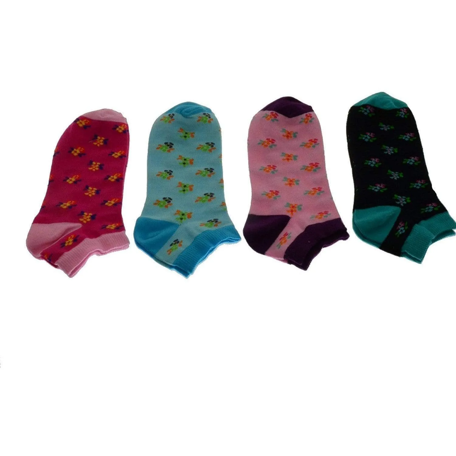 Floral Pattern Ankle Low Cut Cotton Socks