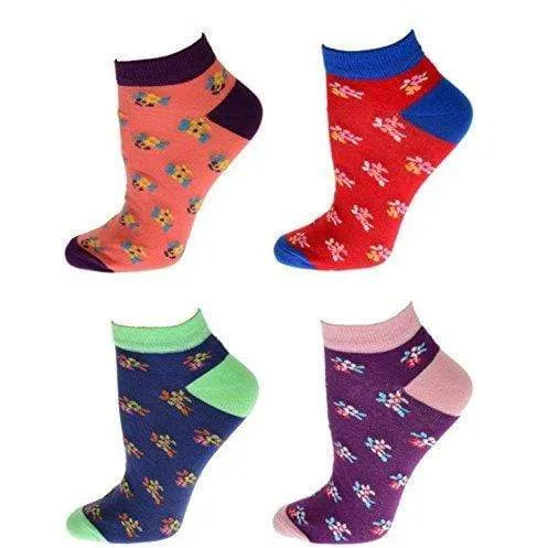 Floral Pattern Ankle Low Cut Cotton Socks