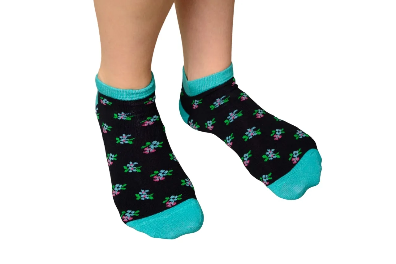 Floral Pattern Ankle Low Cut Cotton Socks