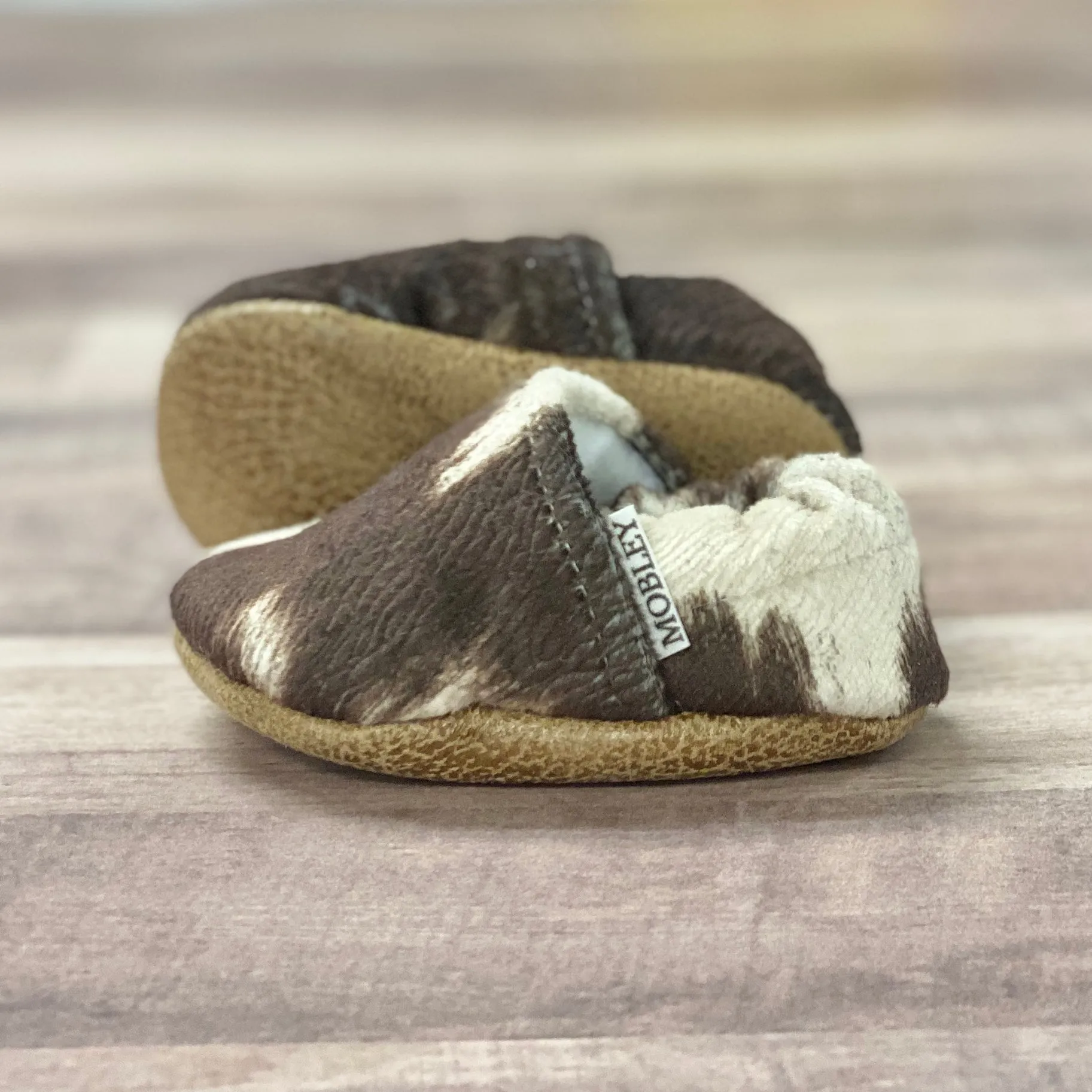 Infant Faux Cow Hide Moccasins