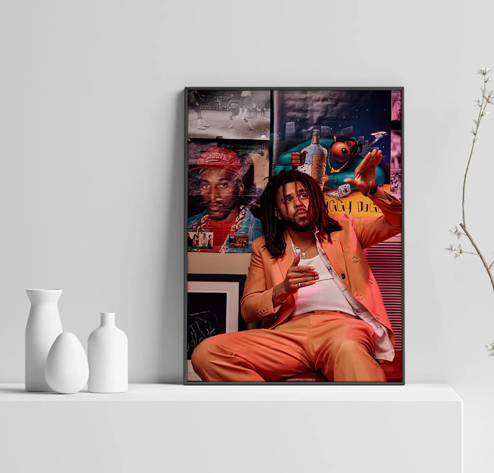 J Cole Poster, Dreamville Art, Music Poster, Hip Hop Print, Home Decor, Rapper Wall Art, Custom Poster, Canvas Poster, Rolled Canvas