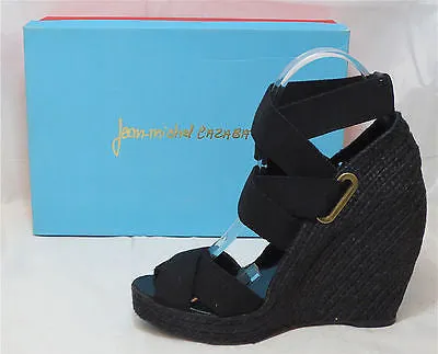 JEAN-MICHEL CAZABAT Women's Zesta Wedge - Black - Multi SZ NIB - MSRP $295!