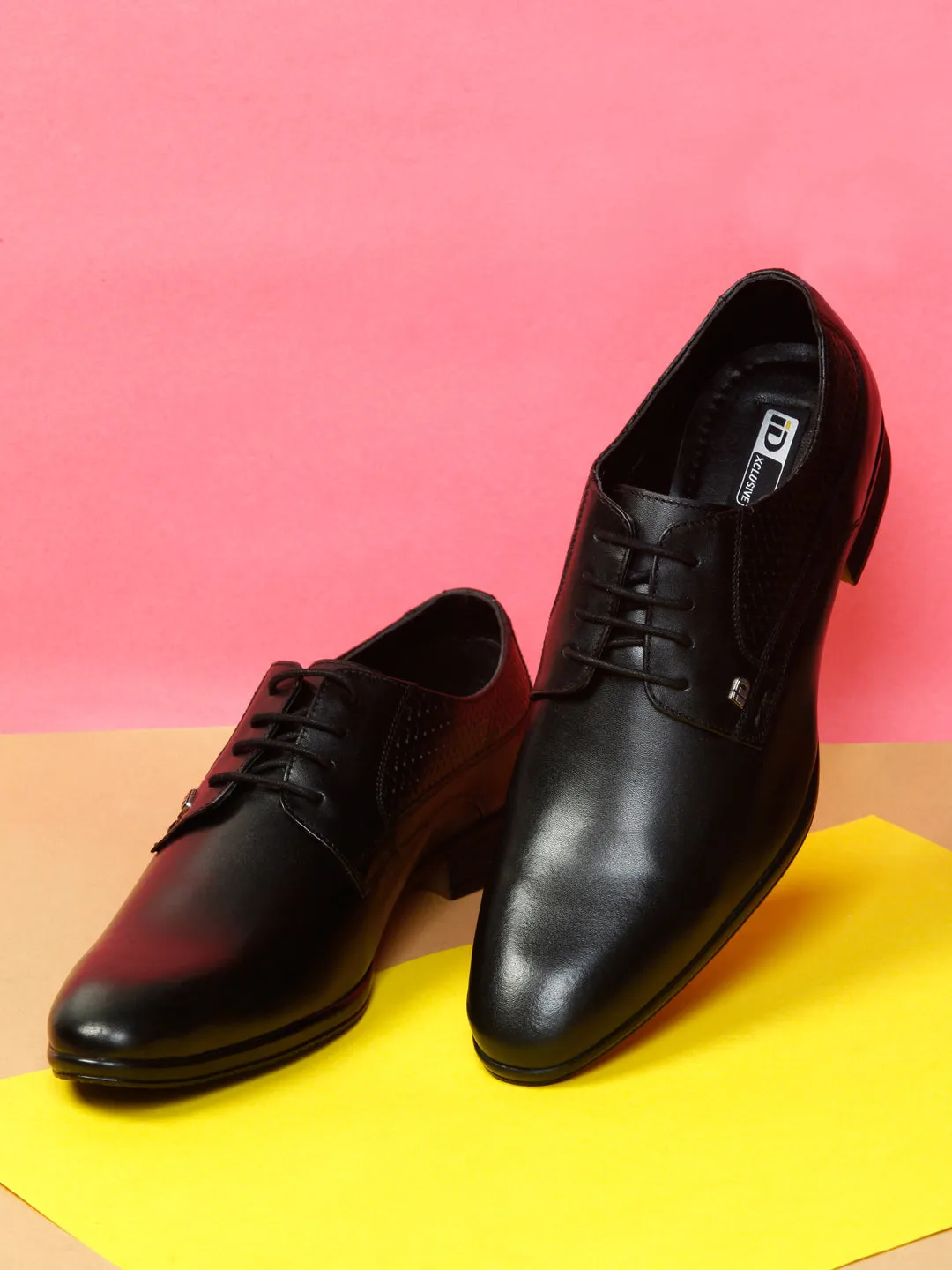 Men's Black Regular Toe Formal Lace Up (ID2168)