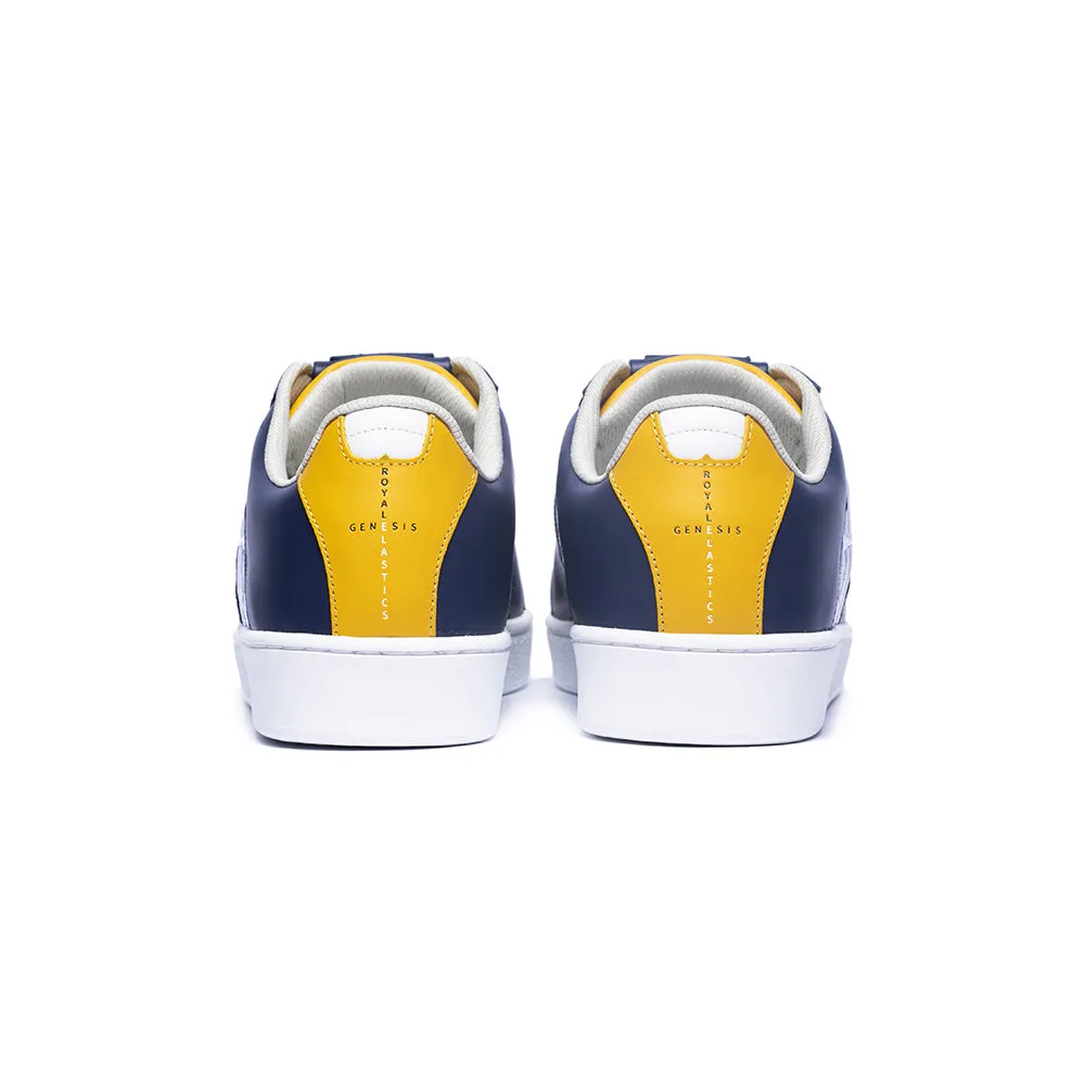 Men's Icon Genesis Blue Yellow White Leather Sneakers 01994-583