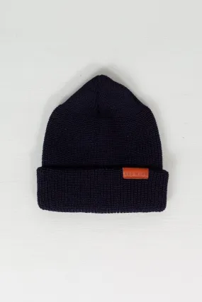 Merino Wool Beanie Navy