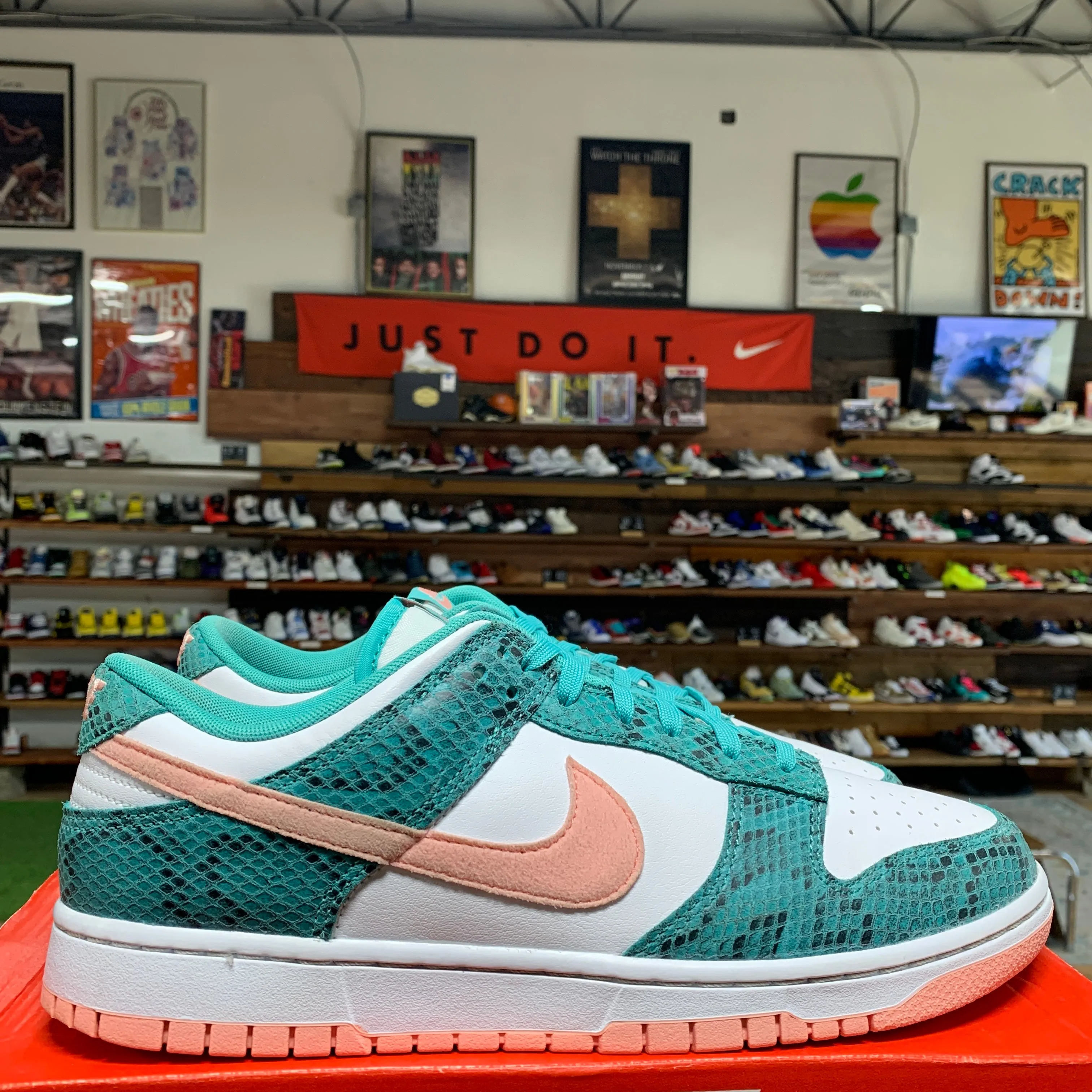 Nike Dunk Low 'Teal Snakeskin' Size 11