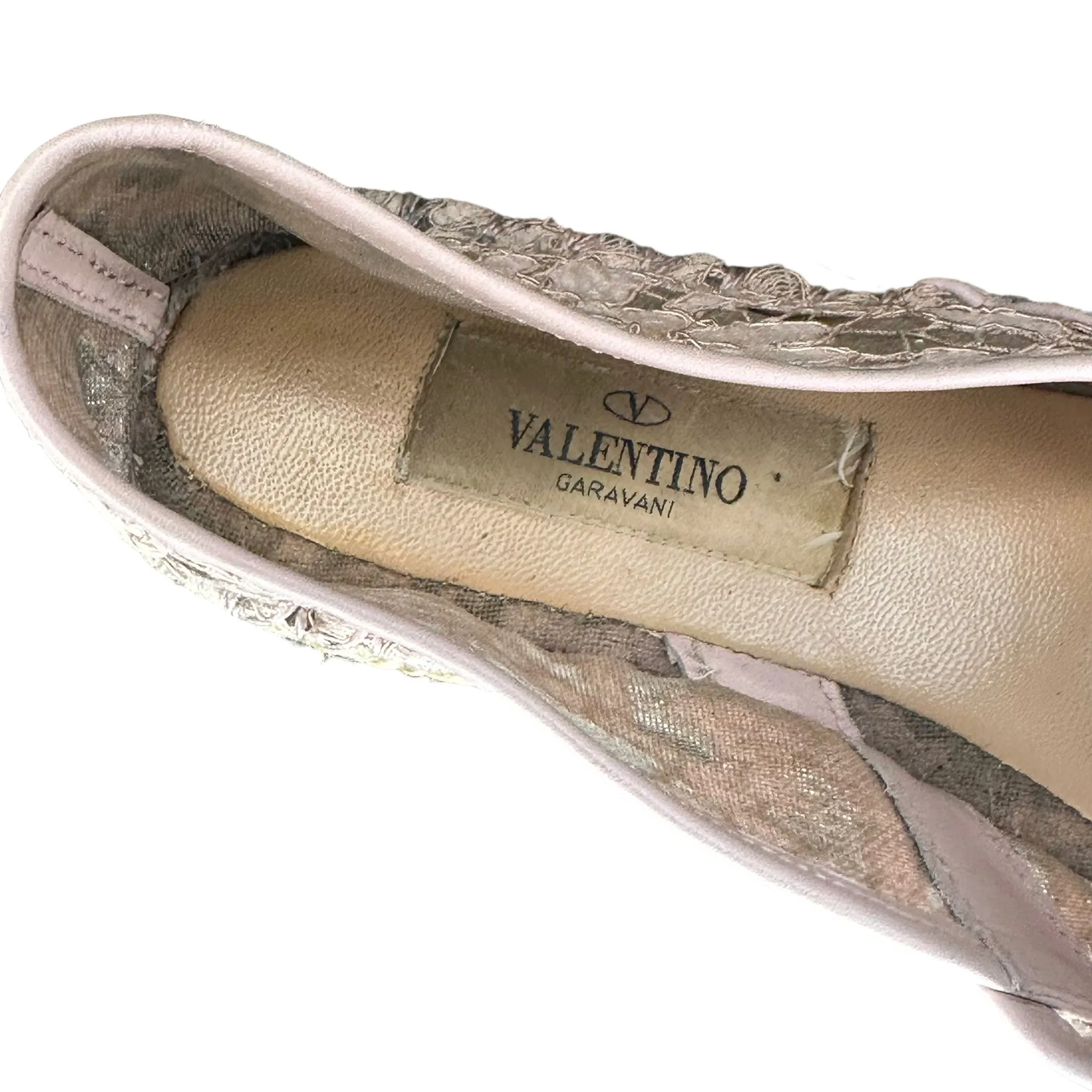 Valentino Pink Lace Espadrilles