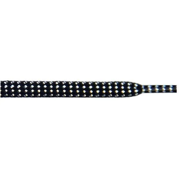 Wholesale Tubular Glitter 5/16" - Black (12 Pair Pack) Shoelaces