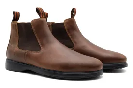 Windsor Oiled Saddle Leather Chelsea Boots - Acorn