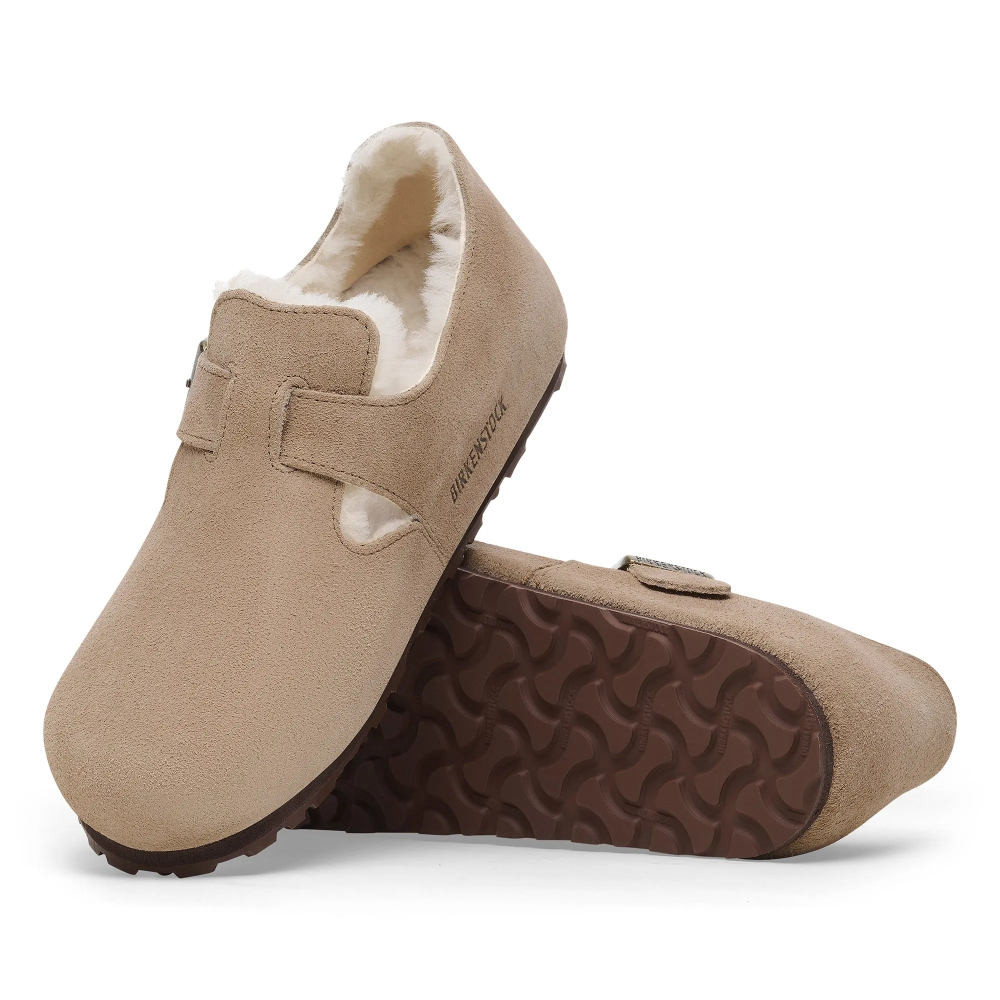 Women's Birkenstock London Shearling Suede leather Color: Taupe