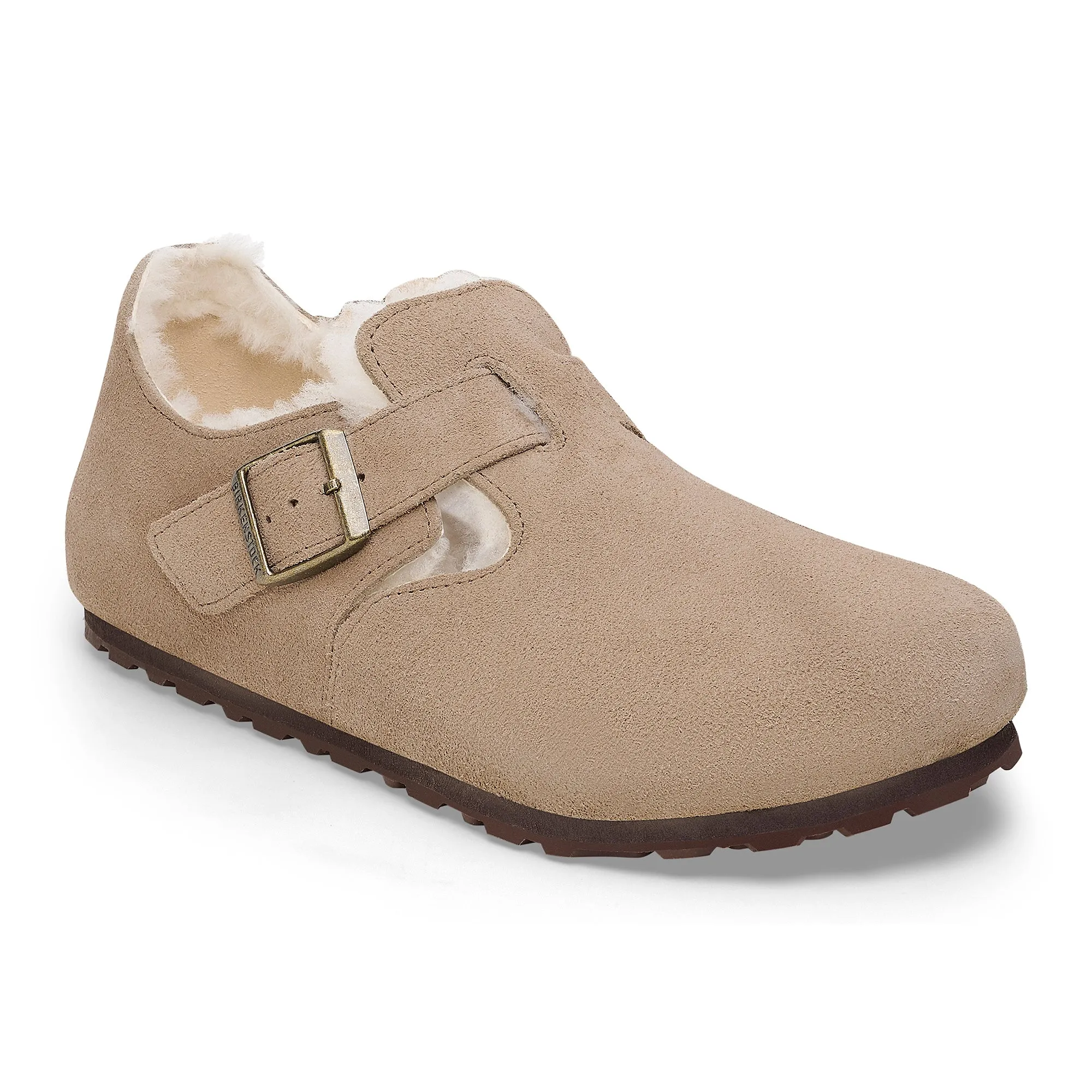 Women's Birkenstock London Shearling Suede leather Color: Taupe