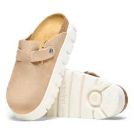 Women's Birkenstock Papillio Boston Chunky Suede Leather Color: Warm Sand