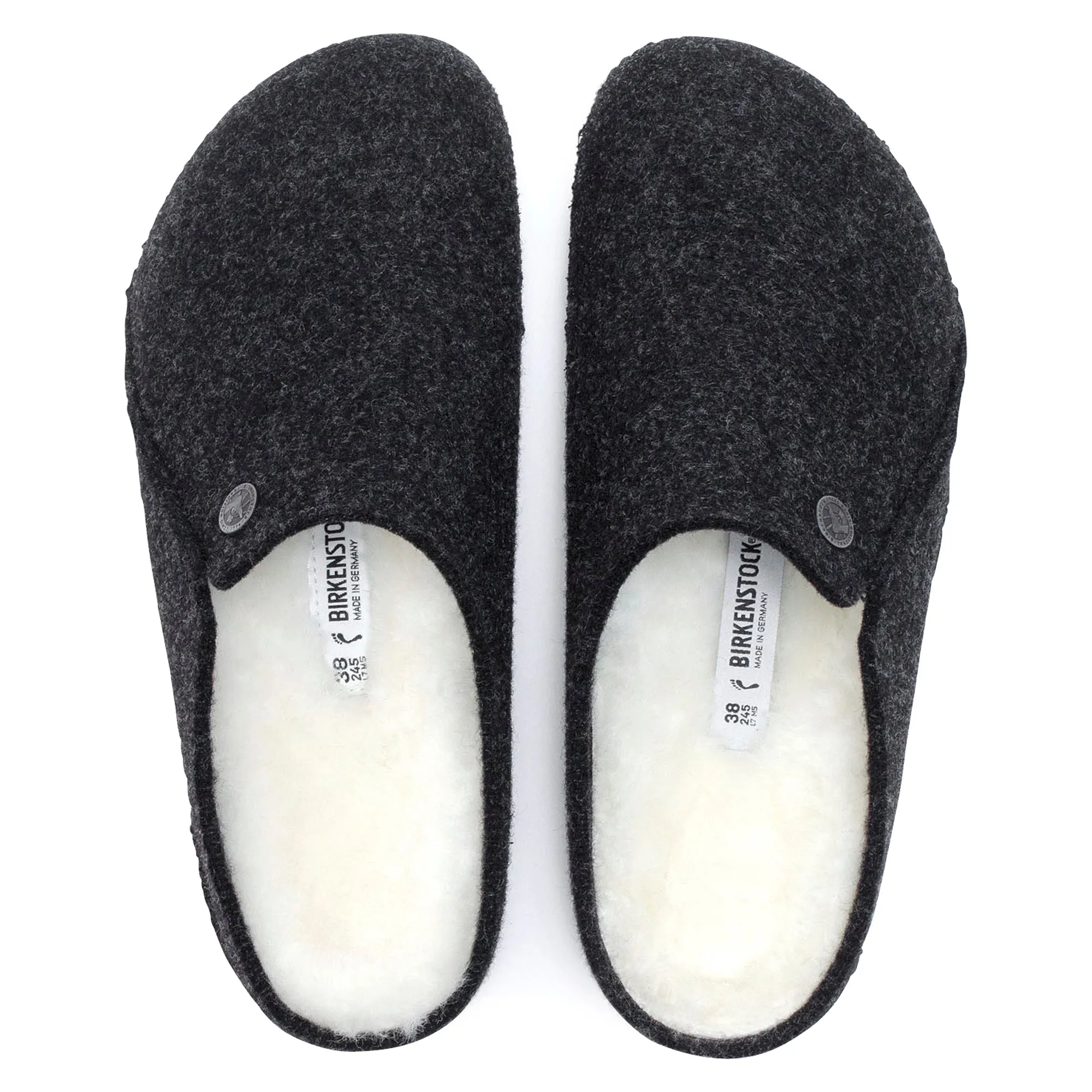 Women's Birkenstock Zermatt Shearling Wool Felt Slipper Color: Anthracite